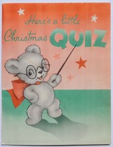 Vintage c1940 Christmas Quiz Card Teddy Bear Full Opening Card Happy New Year - £12.02 GBP