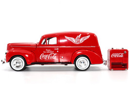 1940 Ford Sedan Cargo Van Red &quot;Pause... Go Refreshed Coca-Cola&quot; with Vending Mac - $63.99