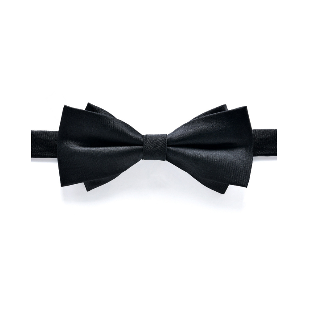 French Style Black Double Layer Bow Tie - $18.99
