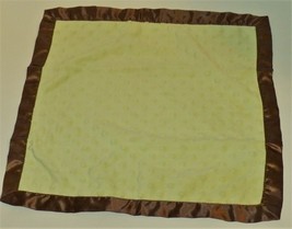 Bearington Green Brown Minky Dot Square Lovey Baby Security Blanket 16&quot; x 16&quot; - £15.78 GBP