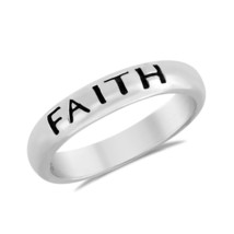 Simple Faith Inspirational 3mm Sterling Silver Wedding Band Ring - 8 - £19.70 GBP