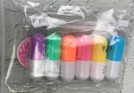 6 pcs Mini Pill Leaves Eggs Shaped Highlighter Pens For Writing Students - $14.25