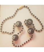8 Balls 22&quot; beaded necklace, black &amp; white - $208.48 MXN