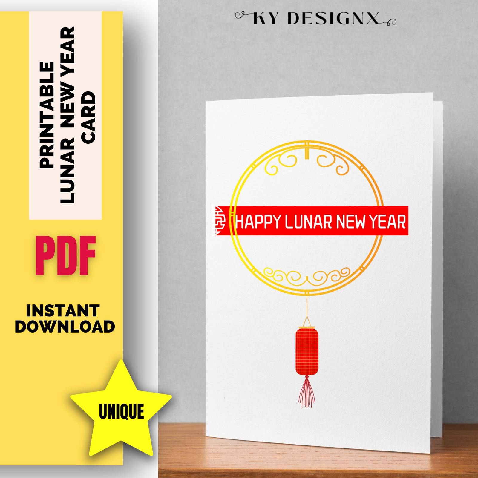 Printable Lunar New Year greetings card,  Lunar year printable, Spring F... - $1.00