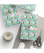 Custom Gift Wrap Roll SURFING SANTA ~ Wrapping Paper Christmas Holidays  - $12.38+