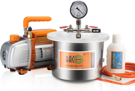 1/2 Gallon Vacuum Chamber Kit with 3.6 CFM 1 Stage Vacuum Pump HVAC - £197.69 GBP