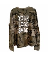 Zara Your Loss Babe Camo Sweatshirt NWOT - £36.76 GBP