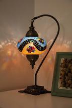 Mosaic SWAN Neck Table Lamps Handmade Unique Turkish Tiffany Moroccan Night Art  - £48.38 GBP