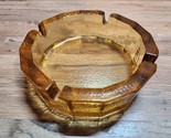 Vintage Indiana Glass Mid-Century Amber Deep Ashtray - Heavy Thick Glass! - $16.29