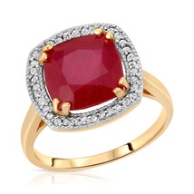 14K Gold Ring With Natural Diamonds And Ruby - £1,146.48 GBP