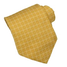 Brooks Brothers Makers Mens Necktie Tie 100% Silk Yellow Geometric 59 in - £19.90 GBP