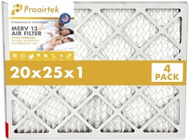 Proairtek AF20251M13SWH Model MERV13 20x25x1 Air Filters (Pack of 4) - £26.37 GBP