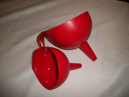 IKEA Red Kitchen Plastic Funnel Set Liquid Oil Water Filling Auto Wine - £11.98 GBP