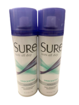 2x Sure Anti-Perspirant Deodorant UNSCENTED Aerosol Spray | 6oz | Exp. 03/24 - £21.92 GBP