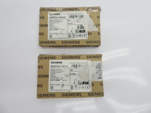 Lot of 2 - Siemens 5SJ4104-7HG42 Miniature Circuit Breaker 4A 1P NEW! - $36.42
