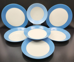 7 Pc Dansk AnG Indigo Blue Dinner Salad Plates Pasta Bowl Set Graves Studio Lot - $98.67