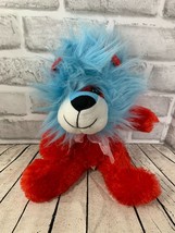 EEC International Inc red blue white plush lion stuffed animal ribbon bo... - £7.76 GBP