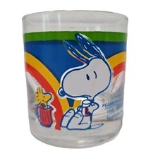 Snoopy Peanuts Woodstock Rainbow Rocks Lowball Cocktail Glass 1965 Vtg - £8.47 GBP
