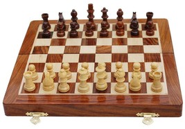 Handgefertigtes faltbares magnetisches Schachbrett-Set aus Holz und... - £42.87 GBP
