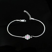 Indian Real Silver bracelet CZ Rakhi for men women 8&quot; - £28.55 GBP