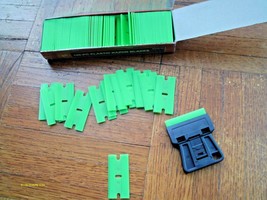 100 Pieces 1.5&quot; Plastic Edge Blades +1 pc Compact Mini Razor Blade Decal... - $19.99