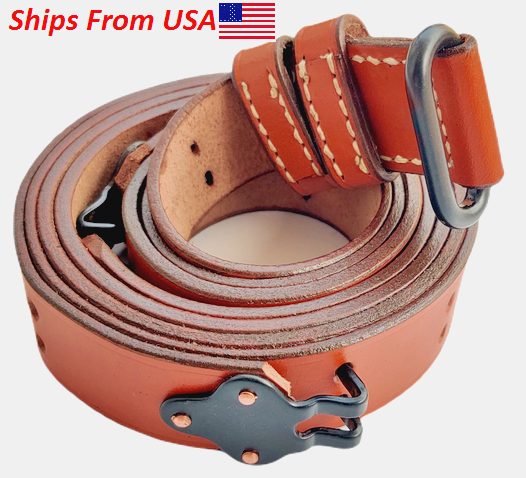 Primary image for US WWII 1907 Pattern M1 Garand Leather Sling Steel Fitting BROWN COLOR