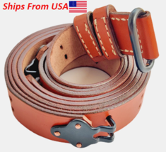 US WWII 1907 Pattern M1 Garand Leather Sling Steel Fitting BROWN COLOR - $19.69