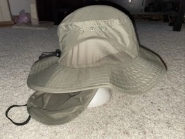Heat Edge Sun Protection Hat Green Mens Size L-XL Neck Coverage EUC - $24.74