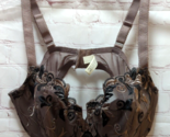 soma 38D lace embroidered floral balconet demi-lined underwire brown black - $19.79