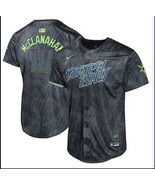 Shane McClanahan #18 Rays Men&#39;s Black Art City Connect Replica Jersey - $81.35 CAD