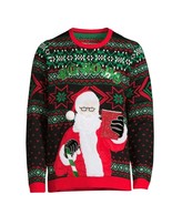 NWT Holiday Time Men&#39;s Ho Ho Ho Santa Ugly Christmas Sweater Party SZ Me... - £18.42 GBP