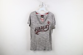 Vintage Y2K Harley Davidson Womens XL Distressed Jersey Knit V-Neck T-Shirt - $19.75