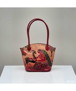 Handmade Leather Tote Bag | Painted Indian Artwork Shoulder Totes, Handc... - $3,638.35 MXN