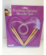 Bamboo Circular Knitting Needle Set (hook sizes: 4 mm, 6 mm, 8 mm) - $169.76 MXN