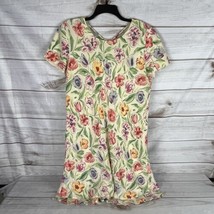 Vintage Liz Claiborne Floral 100% Silk Women&#39;s Size 14 Dress Criss Cross - £25.35 GBP