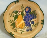 Granada Home Trends Salad Plate Various Fruit on Tan Green Band &amp;Trim - $14.84