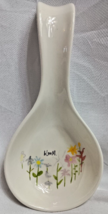 Rare Rae Dunn by Magenta Bloom Flower Ceramic Spoon Rest Kitchen Decor - $14.95