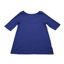 Old Navy Shirt Womens L Blue Quarter Sleeve Round Neck Stretch Casual T Shirt - $19.78