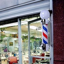 Classic Barber Pole Rotating Light Barber Shop Stripes Wall Lamp Hair Sa... - £101.92 GBP