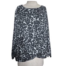 Black and Grey Leopard Print Sweater Size XL - $24.75