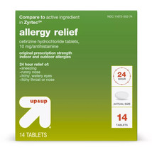 Cetirizine Hydrochloride Allergy Relief Tablets - up &amp; up™ 14 tabs Exp 0... - $8.99