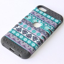 Ipod Touch 5Th 6Th 7Th Gen - Hard&amp;Soft Rubber High Case Grey Green Aztec... - £16.81 GBP