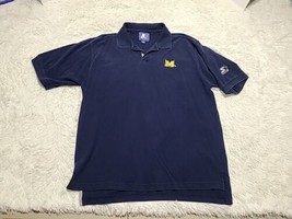 University Of Michigan Wolverines Block &quot;M&quot; Polo Shirt By STARTER XL Blu... - $10.28 CAD
