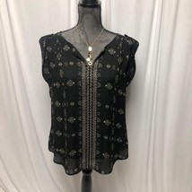 Maurices Blouse Womens Large Black Sheer Cap Sleeve Shirt Top - £8.60 GBP
