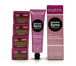 Matrix SoColor Sync Pre-Bonded 5WN Medium Brown Warm Natural 2 oz-4 Pack - £22.59 GBP