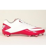 Nike Super Speed D Low Football Cleats Shoes Red &amp; White Mens NEW - £63.75 GBP