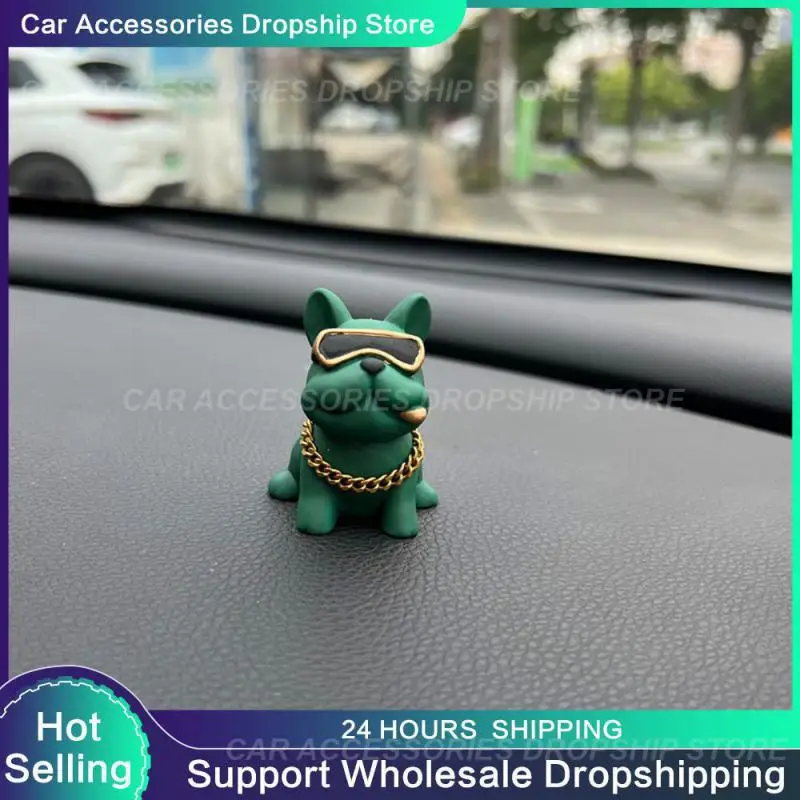 Able black bulldog green bulldog car dashboard decoration car interior accessories auto thumb200