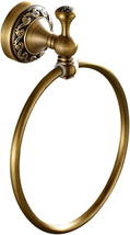 Leyden Brass Towel Ring, Antique Retro round Towel Holder, Wall Mounted ... - $32.87
