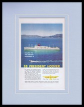 1959 American President SS Hoover Framed 11x14 ORIGINAL Vintage Advertisement - £38.78 GBP