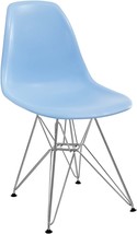 Modway Paris Mid-Century Modern Molded Plastic Dining Chair With Steel Metal - £79.02 GBP